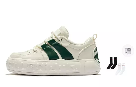 Кроссовки palladium Skateboarding Shoes Men Low-top White, зеленый