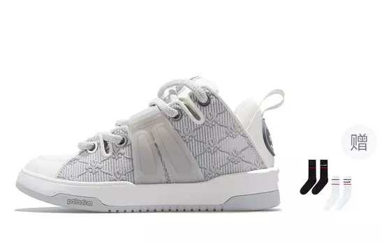 Кроссовки palladium Skateboarding Shoes Men Low-top, белый/серебряный