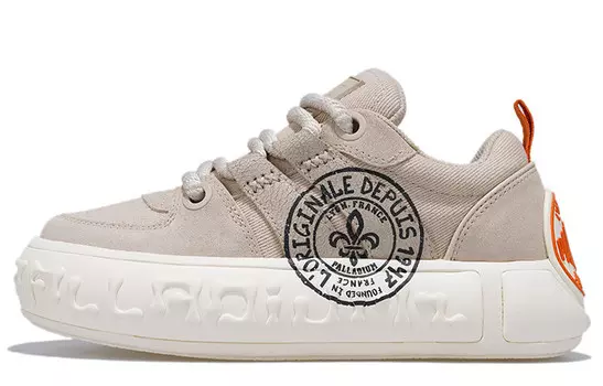 Кроссовки palladium Skateboarding Shoes Women's Low-top Beige Brown/white, коричневый