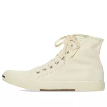 Кроссовки paris high top sneakers 'white destroyed cotton and white sole' Balenciaga, белый