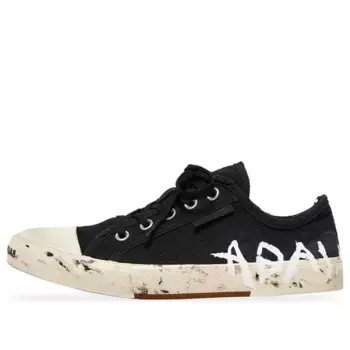 Кроссовки paris low top graffiti sneakers 'black and white destroyed cotton' Balenciaga, черный