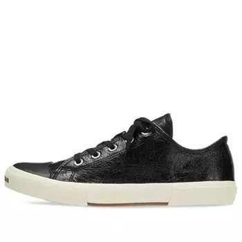 Кроссовки paris low top sneakers 'black destroyed cotton and white rubber' Balenciaga, черный