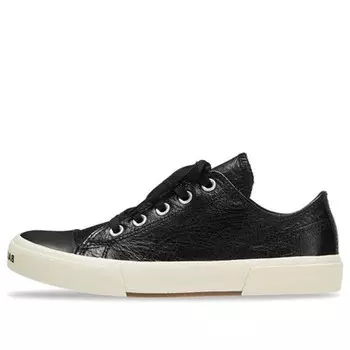 Кроссовки paris low top sneakers 'black leather and white rubber' Balenciaga, черный