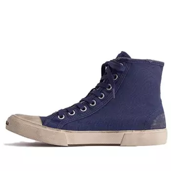 Кроссовки paris low top sneakers 'indigo destroyed cotton and white rubber' Balenciaga, синий
