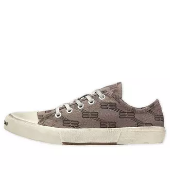 Кроссовки paris low top sneakers 'tan allover logo cotton and white rubber' Balenciaga, бежевый