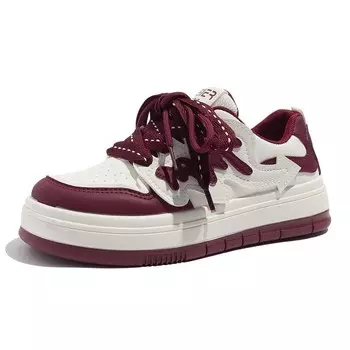 Кроссовки PARK DANCE Skateboarding Shoes Women's Low-top Red, цвет Burgundy