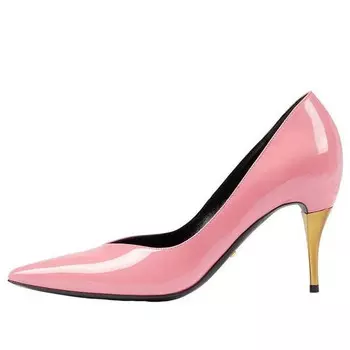 Кроссовки patent leather mid-heel pump 'pink' Gucci, розовый