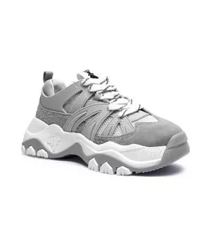 Кроссовки Patrizia Pepe с добавлением кожи, серый