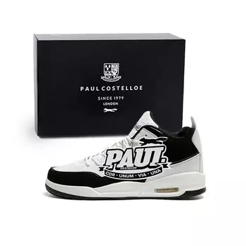 Кроссовки PAUL COSTELLOE Vintage Basketball Shoes Men High-top White, черный