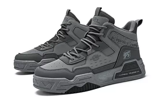 Кроссовки paul frank Skateboarding Shoes Men High-top, белый/черный