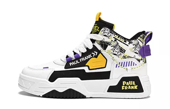 Кроссовки paul frank Skateboarding Shoes Men High-top, белый/синий