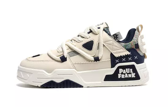 Кроссовки paul frank Skateboarding Shoes Men Low-top, бежевый/черный