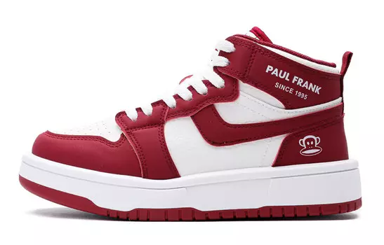 Кроссовки paul frank Skateboarding Shoes Unisex High-top Rusty Red, красный
