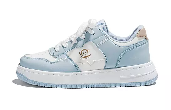 Кроссовки paul frank Skateboarding Shoes Unisex Low-top White, синий/белый