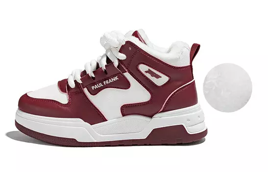 Кроссовки paul frank Skateboarding Shoes Women's High-top, бордовый