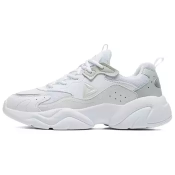 Кроссовки PEAK Chunky Sneakers Women's Low-top Big White/light Green, зеленый