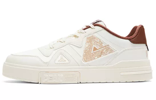 Кроссовки PEAK Guochuang Series Skateboarding Shoes Men Low-top Canvas White, белый