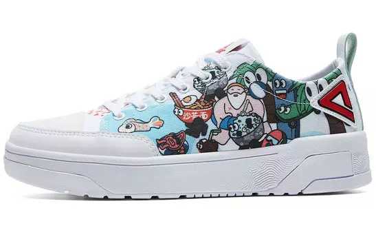 Кроссовки PEAK Guochuang Series Skateboarding Shoes Men Low-top Blue/Red, белый