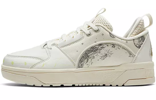 Кроссовки PEAK Guochuang Series Skateboarding Shoes Women's Low-top Canvas White, белый