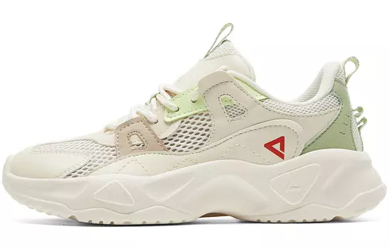 Кроссовки PEAK Lifestyle Shoes Women's Low-top Off-White/Green, белый/зеленый