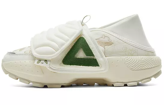 Кроссовки PEAK Lifestyle Shoes Women's Low-top Canvas White/Green, зеленый