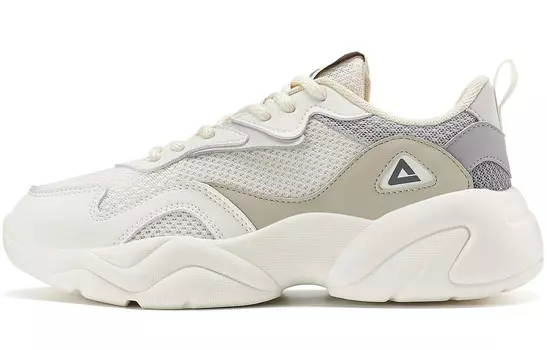 Кроссовки PEAK Lifestyle Shoes Women's Low-top Off White/Khaki, белый/хаки
