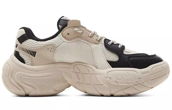 Кроссовки PEAK Lifestyle Shoes Women's Low-top Beige /Black, бежевый/черный