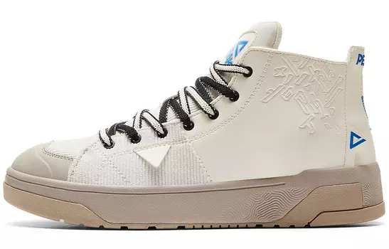 Кроссовки PEAK Skateboarding Shoes Men Low-top Canvas White, белый