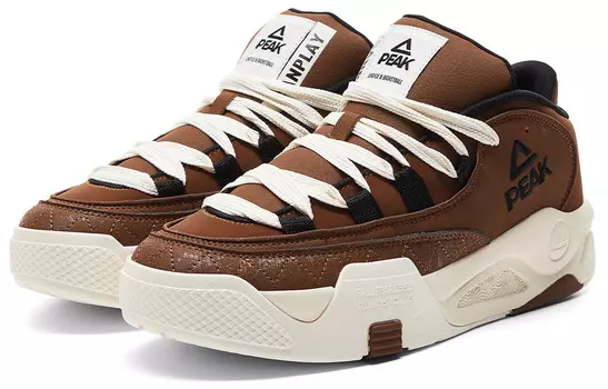 Кроссовки PEAK Skateboarding Shoes Men Low-top Copper-brown, коричневый