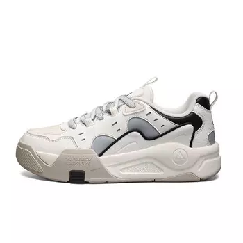 Кроссовки PEAK Skateboarding Shoes Men Low-top Gray, белый