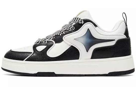 Кроссовки PEAK Skateboarding Shoes Men Low-top Black And White, белый