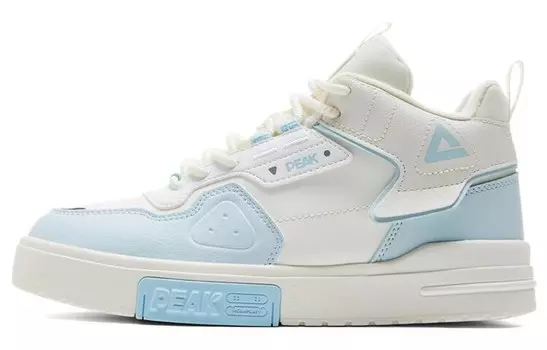 Кроссовки PEAK Skateboarding Shoes Women's High-top White/Blue, белый/синий