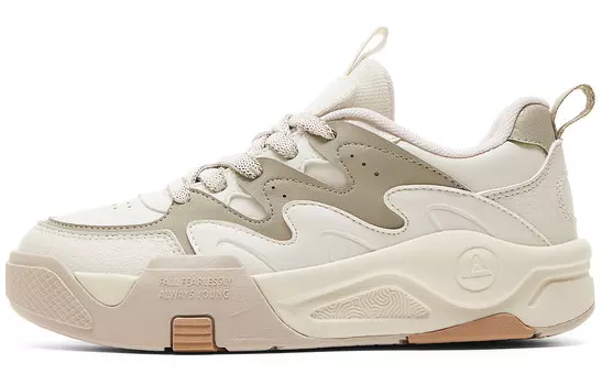 Кроссовки PEAK Skateboarding Shoes Women's Low-top Canvas White/green, зеленый