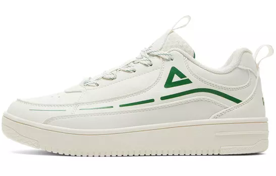 Кроссовки PEAK Skateboarding Shoes Women's Low-top Off-White/Green, белый/зеленый