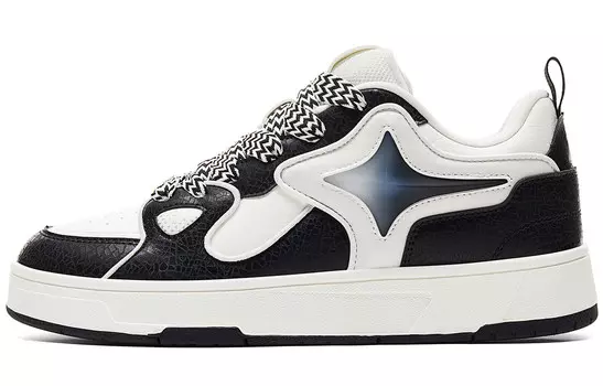 Кроссовки PEAK Skateboarding Shoes Women's Low-top Black And White, черный