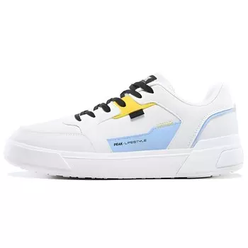 Кроссовки PEAK Skateboarding Shoes Women's Low-top White/Orange Yellow/Cotton White, белый