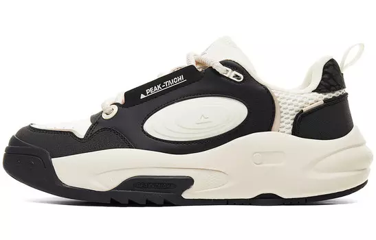 Кроссовки PEAK State Pole Roaming Skateboarding Shoes Men Low-top Black/Canvas White, черный/белый