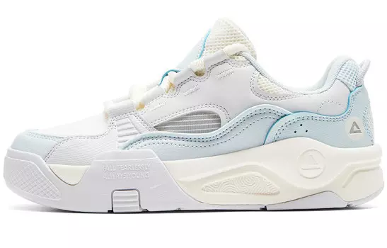 Кроссовки PEAK State Pole Roaming Skateboarding Shoes Women's Low-top Light Grey/light Blue, голубой