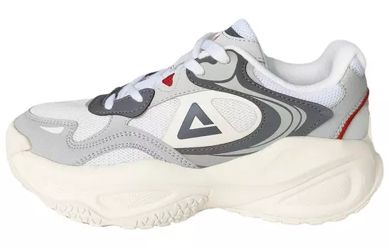 Кроссовки PEAK Sugar-free Bread Shoes Chunky Sneakers Women's Low-top Light Gray/large White, светло-серый