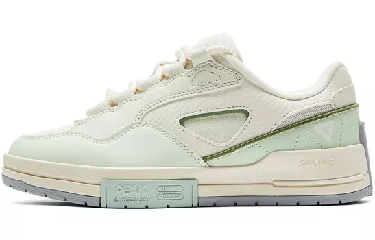 Кроссовки PEAK Sugar-free Bread Shoes Skateboarding Shoes Women's Low-top Beige/Green, зеленый