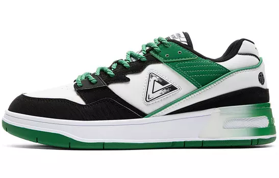 Кроссовки PEAK Taichi 910 Skateboarding Shoes Men Low-top Big White/black/sprout Green, белый/черный/зеленый