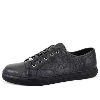 Кроссовки pebbled nappa leather low top 'black' Gucci, черный