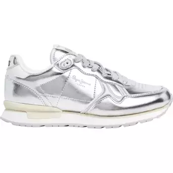 Кроссовки Pepe Jeans Brit Silver W, серебряный