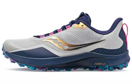 Кроссовки Peregrine 12 мужские с низким верхом серые/синие/фиолетовые/золотые Saucony
