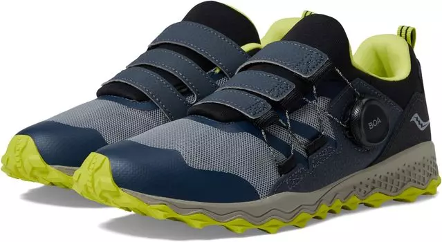 Кроссовки Peregrine 12 Shield BOA Saucony Kids, цвет Navy/Green