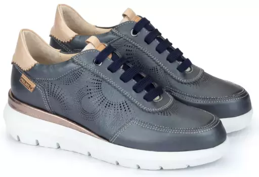 Кроссовки PIKOLINOS на танкетке "RUEDA", повседневная обувь, полуботинки, туфли на шнуровке с рекомендуемым рисунком отверстий, синий