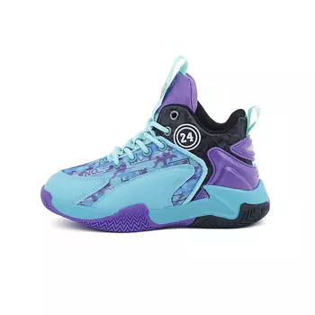 Кроссовки PIYOPIYO Kids Basketball Shoes Kids Mid-top, белый/черный