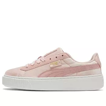 Кроссовки platform velvet pink/white low casual board shoes Puma, розовый