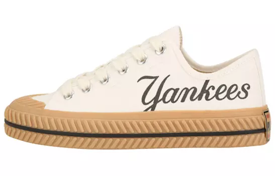 Кроссовки Playball Canvas унисекс с низким верхом белые/коричневые Mlb