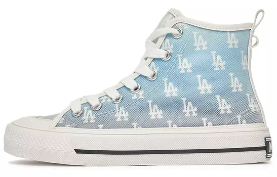 Кроссовки Playball Canvas унисекс с высоким берцем белого/синего цвета Mlb